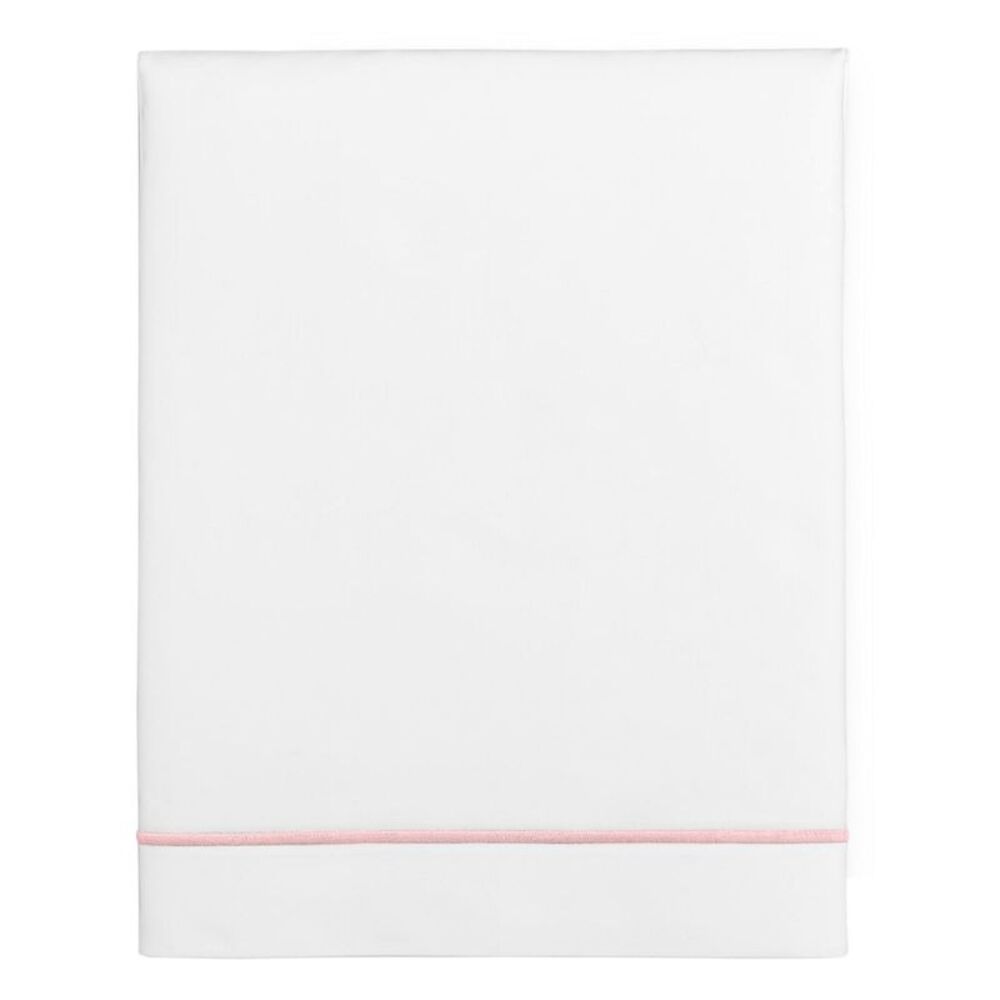 Hotel Collection Italian Percale Cotton King Flat Sheet White/Blush - NWT $235